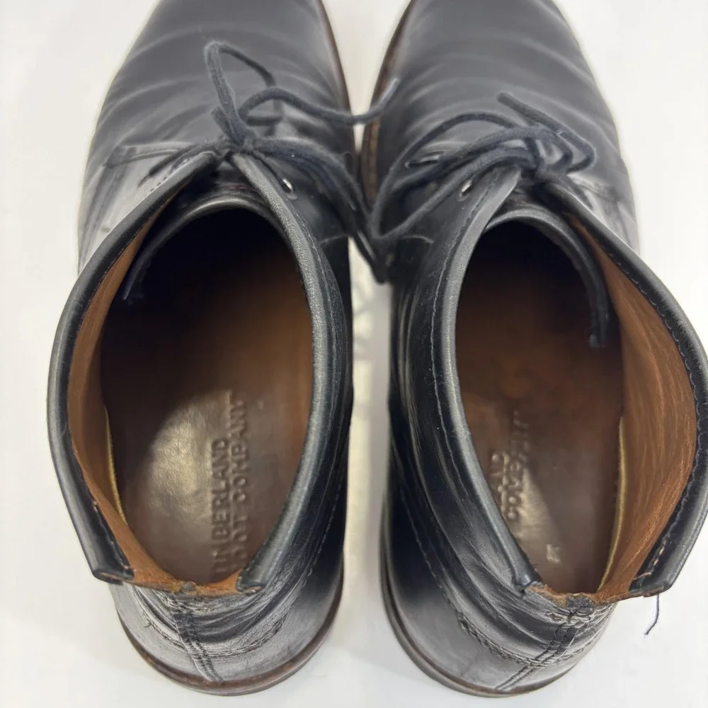 Vintage Timberland Lace Up Chukka Boots Shoes Mens Size 9 Black Leather Ankle